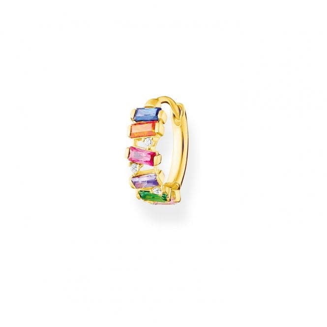 Gold Plated Zirconia Multicoloured Stones Single Hoop Earring CR665 - 488 - 7Thomas Sabo Charm Club CharmingCR665 - 488 - 7