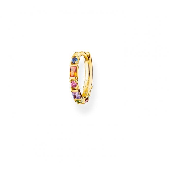 Gold Plated Zirconia Multicoloured Stones Single Hoop Earring CR666 - 488 - 7Thomas Sabo Charm Club CharmingCR666 - 488 - 7