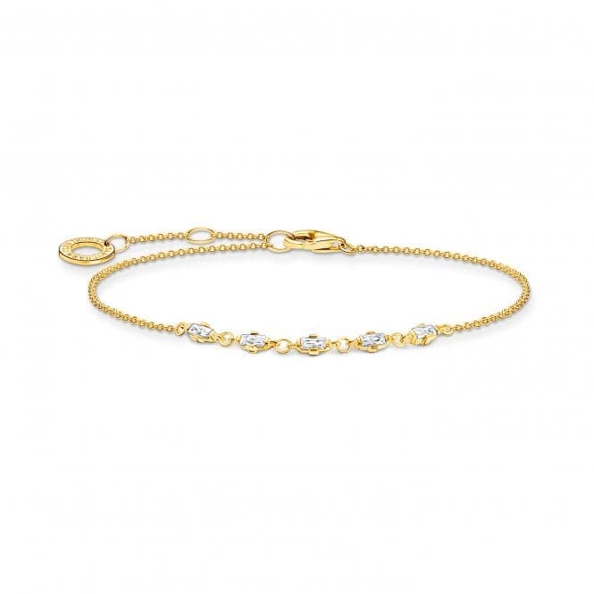 Gold Plated Zirconia Vintage White Bracelet A2024 - 414 - 14 - L19VThomas Sabo Charm Club CharmingA2024 - 414 - 14 - L19V