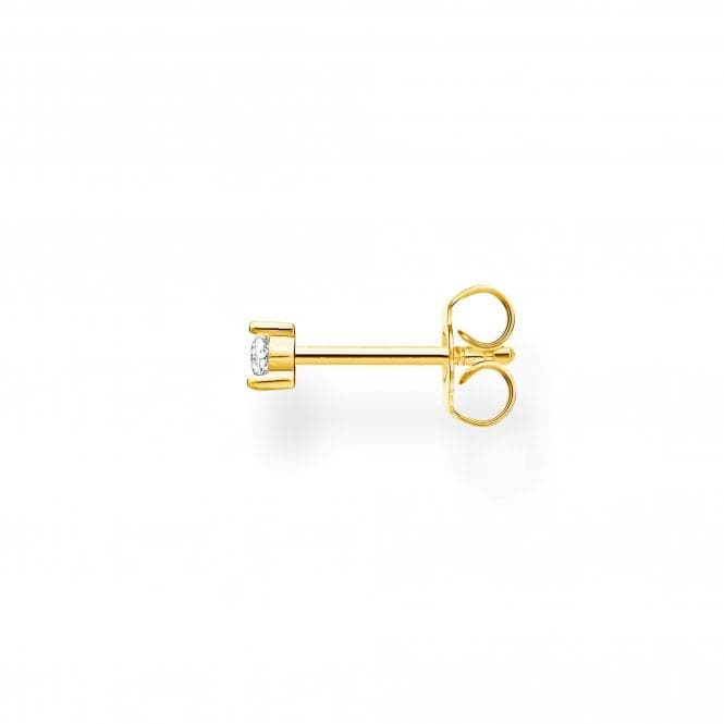 Gold Plated Zirconia White Single Ear Stud H2197 - 414 - 14Thomas Sabo Charm Club CharmingH2197 - 414 - 14