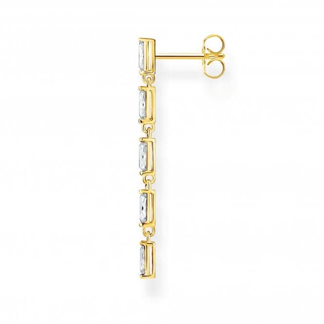 Gold Plated Zirconia White Stones Single Earring H2184 - 414 - 14Thomas Sabo Charm Club CharmingH2184 - 414 - 14