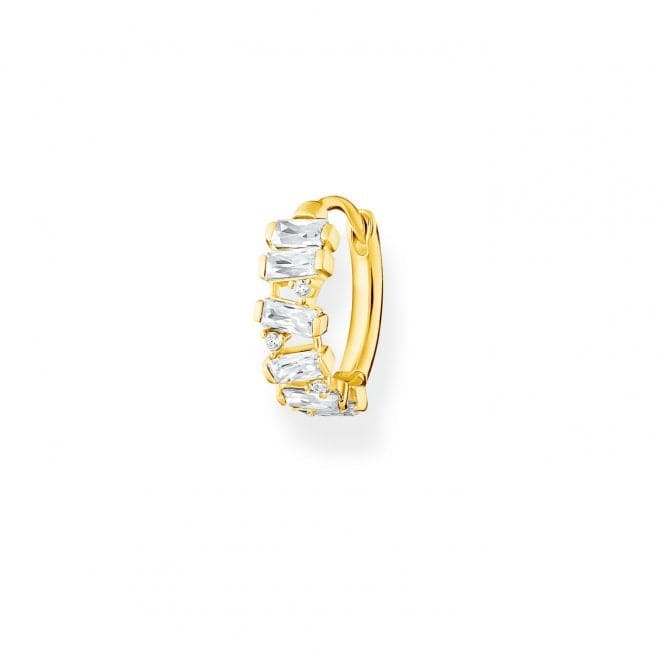 Gold Plated Zirconia White Stones Single Hoop Earring CR665 - 414 - 14Thomas Sabo Charm Club CharmingCR665 - 414 - 14