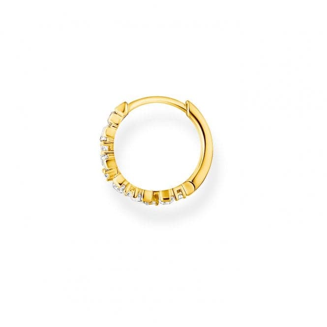 Gold Plated Zirconia White Stones Single Hoop Earring CR665 - 414 - 14Thomas Sabo Charm Club CharmingCR665 - 414 - 14