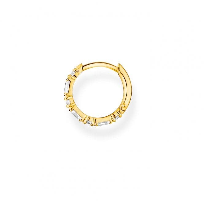 Gold Plated Zirconia White Stones Single Hoop Earring CR666 - 414 - 14Thomas Sabo Charm Club CharmingCR666 - 414 - 14