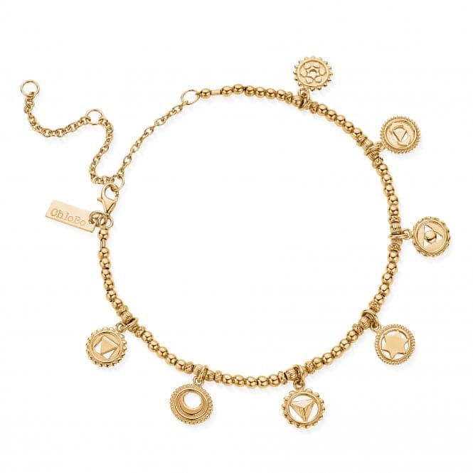 Gold Positive Vibes Anklet GAN800ChloBoGAN800