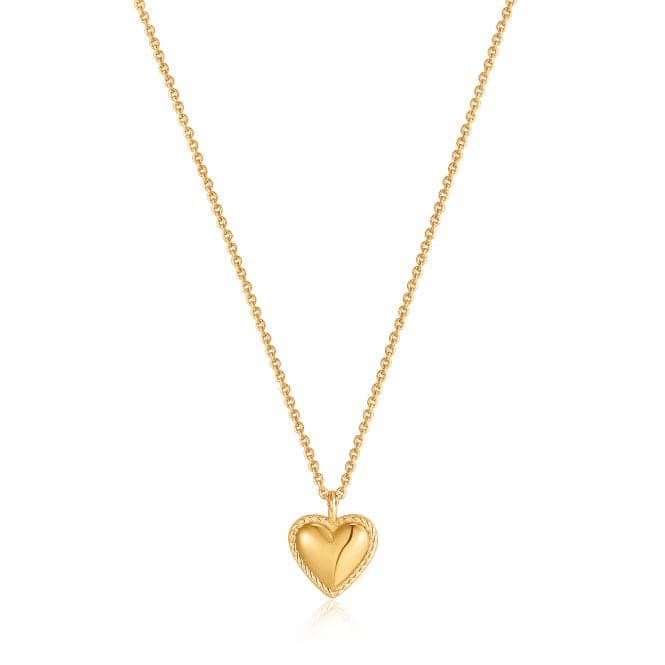 Gold Rope Heart Pendant Necklace N036 - 02GAnia HaieN036 - 02G