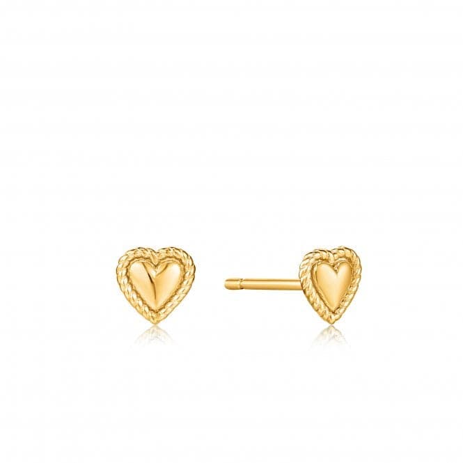 Gold Rope Heart Stud Earrings E036 - 02GAnia HaieE036 - 02G