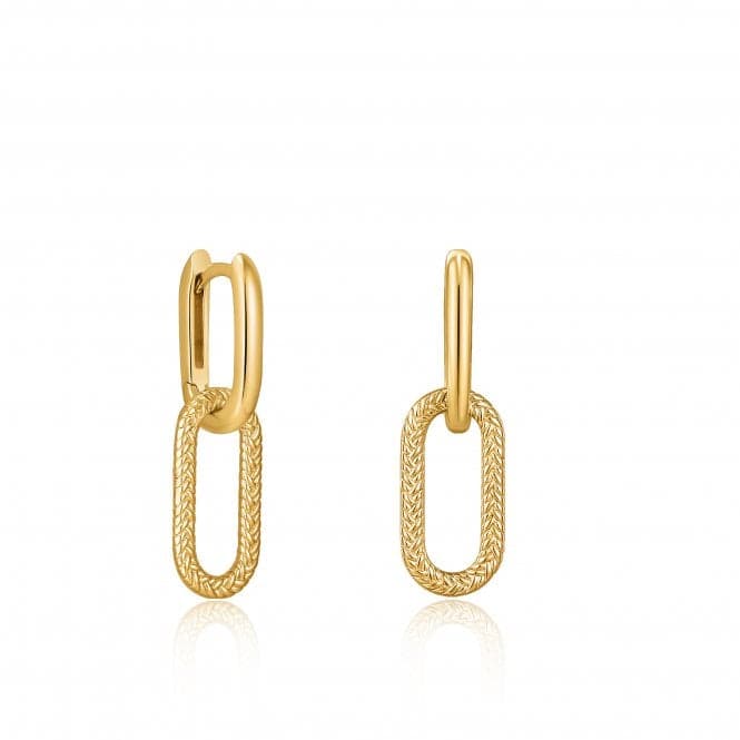 Gold Rope Oval Drop Earrings E036 - 04GAnia HaieE036 - 04G