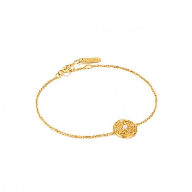 Gold Scattered Stars Kyoto Opal Disc Bracelet B034 - 02GAnia HaieB034 - 02G