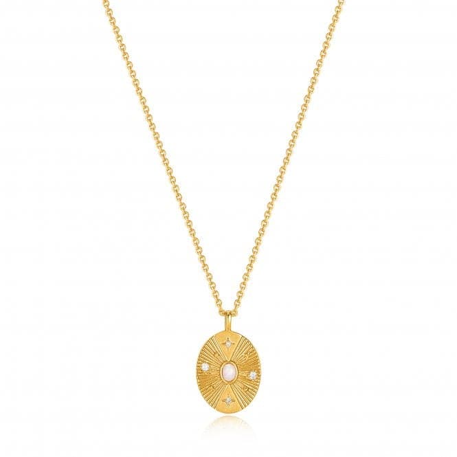 Gold Scattered Stars Kyoto Opal Disc Necklace N034 - 03GAnia HaieN034 - 03G