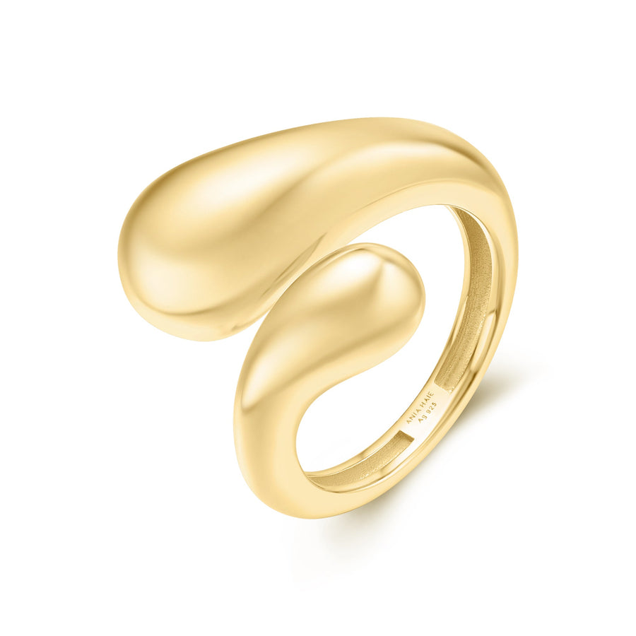 Gold Sculptural Crossover Ring R062 - 03GAnia HaieR062 - 03G