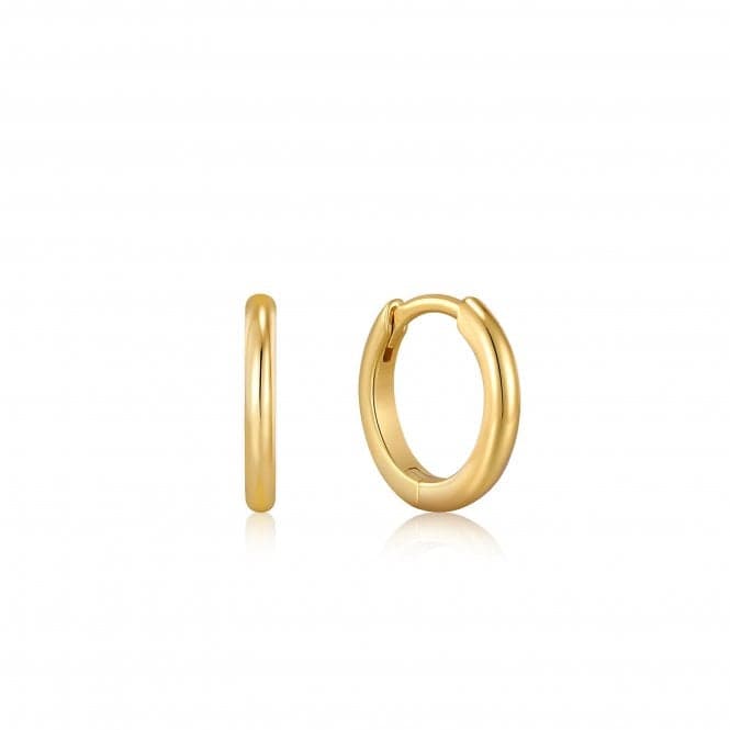 Gold Smooth Huggie Hoop Earrings E035 - 14GAnia HaieE035 - 14G