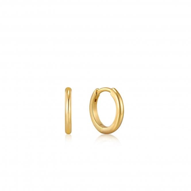 Gold Smooth Mini Huggie Hoop Earrings E035 - 16GAnia HaieE035 - 16G