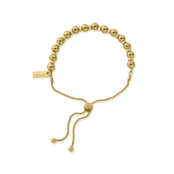 Gold Sparkle Ball Adjuster Bracelet GBSBAChloBoGBSBA