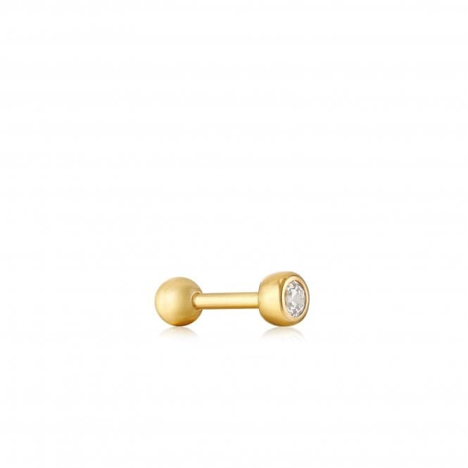 Gold Sparkle Bezel Barbell Single Earring E035 - 06GAnia HaieE035 - 06G