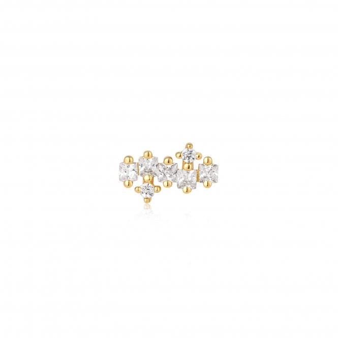 Gold Sparkle Cluster Climber Barbell Single Earring E047 - 12GAnia HaieE047 - 12G