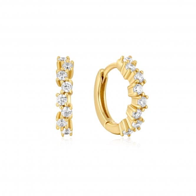 Gold Sparkle Cluster Huggie Hoop Earrings E047 - 09GAnia HaieE047 - 09G