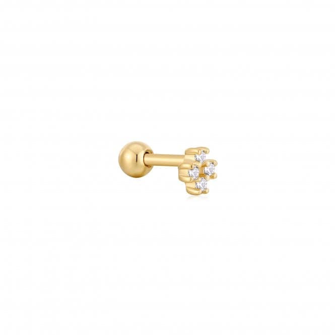 Gold Sparkle Cross Barbell Single Earring E047 - 13GAnia HaieE047 - 13G