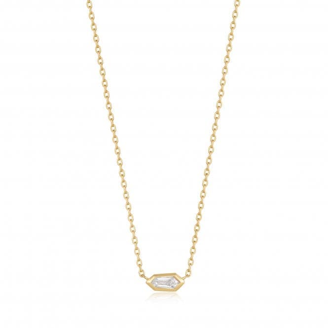 Gold Sparkle Emblem Chain Necklace N041 - 01G - WAnia HaieN041 - 01G - W