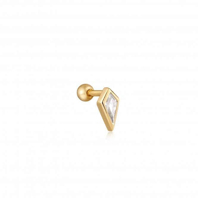 Gold Sparkle Emblem Single Barbell Earring E041 - 01G - WAnia HaieE041 - 01G - W