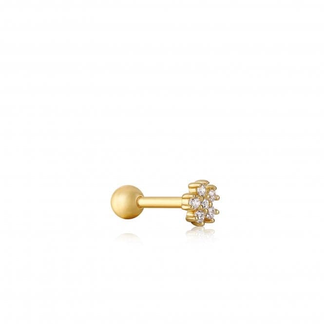 Gold Sparkle Flower Barbell Single Earring E035 - 10GAnia HaieE035 - 10G