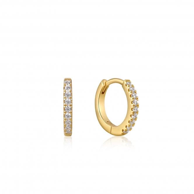 Gold Sparkle Huggie Hoop Earrings E035 - 17GAnia HaieE035 - 17G