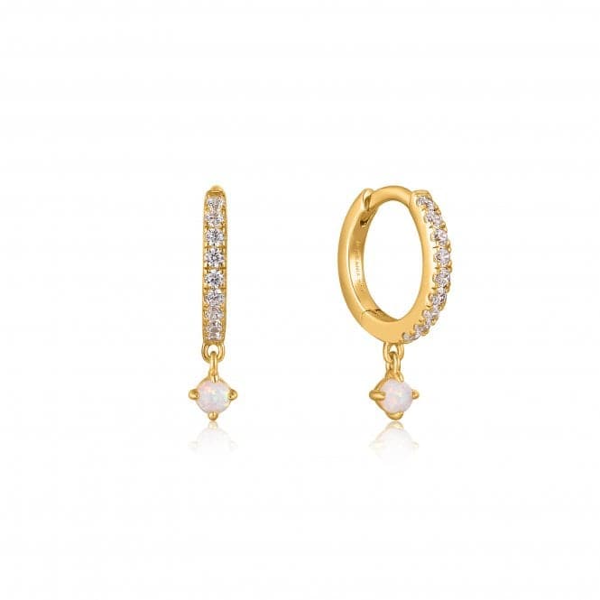 Gold Sparkle Kyoto Opal Drop Huggie Hoop Earrings E034 - 04GAnia HaieE034 - 04G
