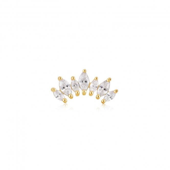 Gold Sparkle Marquise Climber Barbell Single Earring E047 - 08GAnia HaieE047 - 08G