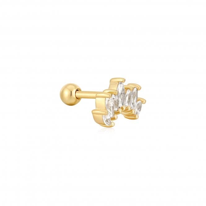 Gold Sparkle Marquise Climber Barbell Single Earring E047 - 08GAnia HaieE047 - 08G