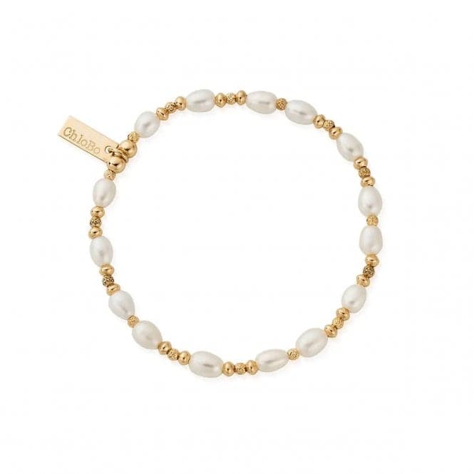 Gold Sparkle Pearl Bracelet GBSPFBChloBoGBSPFB