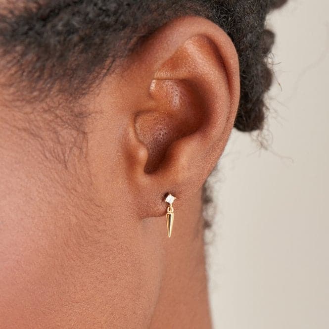 Gold Sparkle Spike Stud Earrings E041 - 03G - WAnia HaieE041 - 03G - W