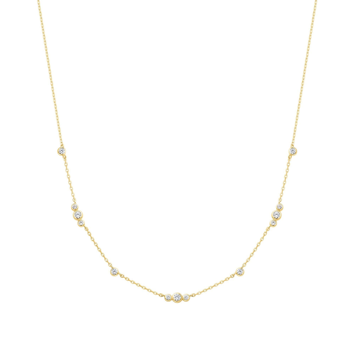 Gold Sparkling Bezel Cubic Zirconia Station Necklace N065 - 04GAnia HaieN065 - 04G