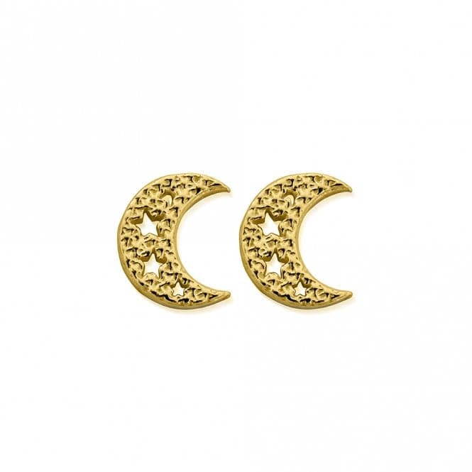 Gold Starry Moon Stud Earrings GEST3099ChloBoGEST3099