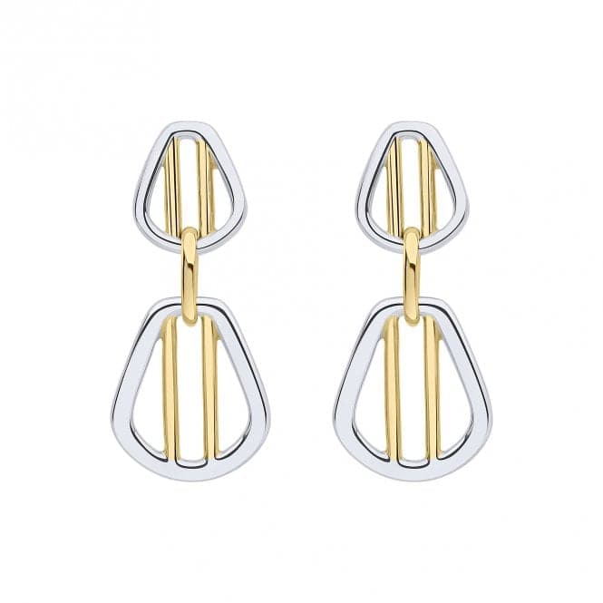 Gold Sterling Silver Cage Bar Drop Earrings E6430Fiorelli SilverE6430