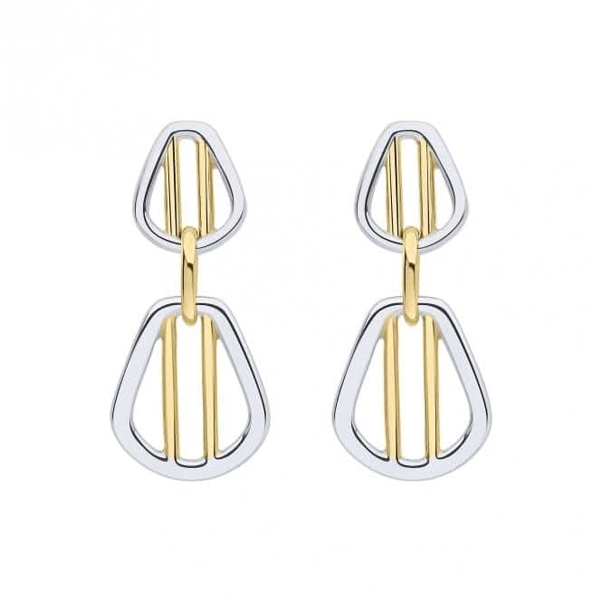 Gold Sterling Silver Cage Bar Drop Earrings E6430Fiorelli SilverE6430