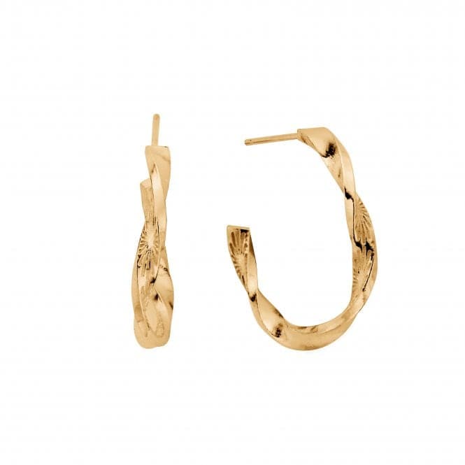 Gold Sun Twisted Hoop Earrings GEH3207ChloBoGEH3207