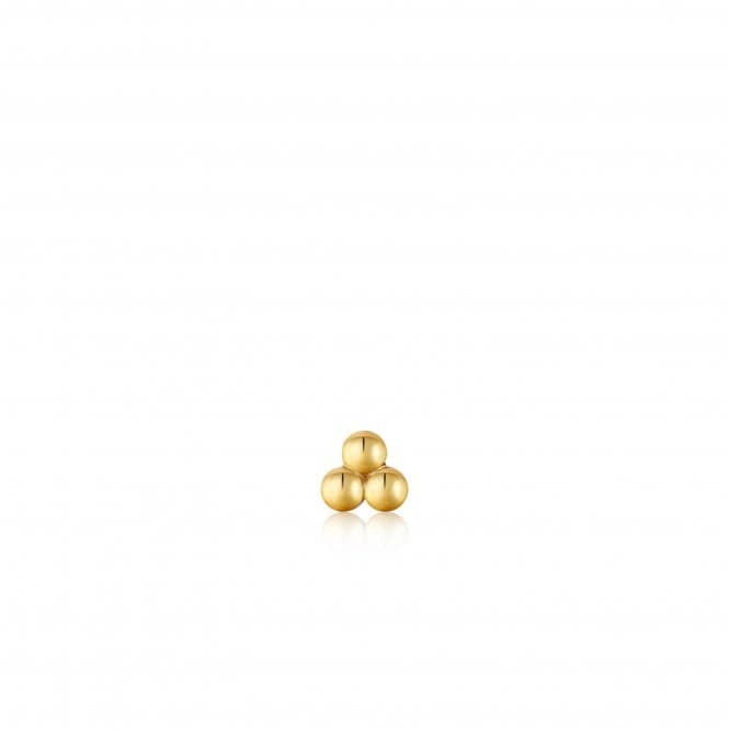 Gold Triple Ball Barbell Single Earring E035 - 03GAnia HaieE035 - 03G