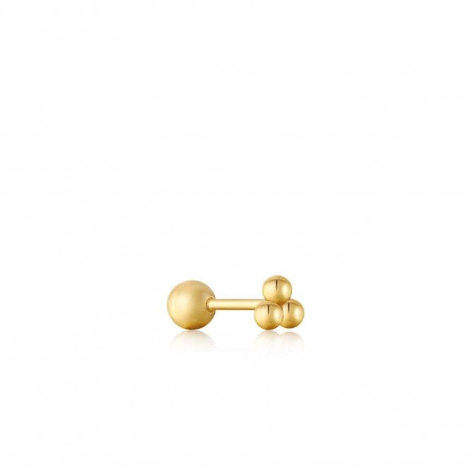 Gold Triple Ball Barbell Single Earring E035 - 03GAnia HaieE035 - 03G