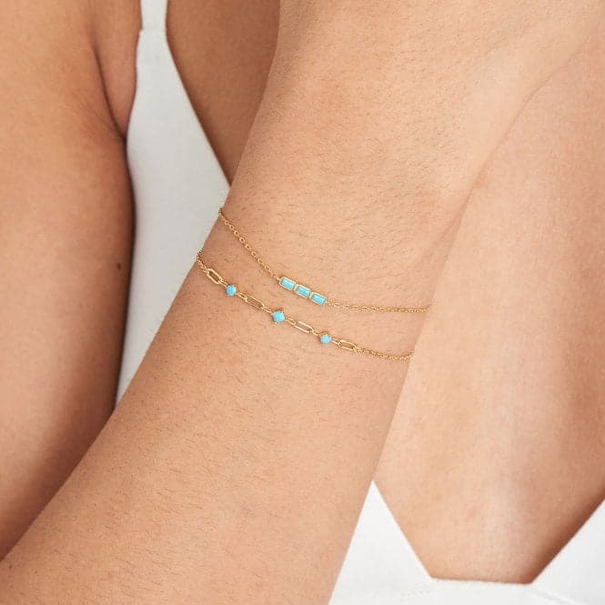 Gold Turquoise Bar Bracelet B033 - 01GAnia HaieB033 - 01G