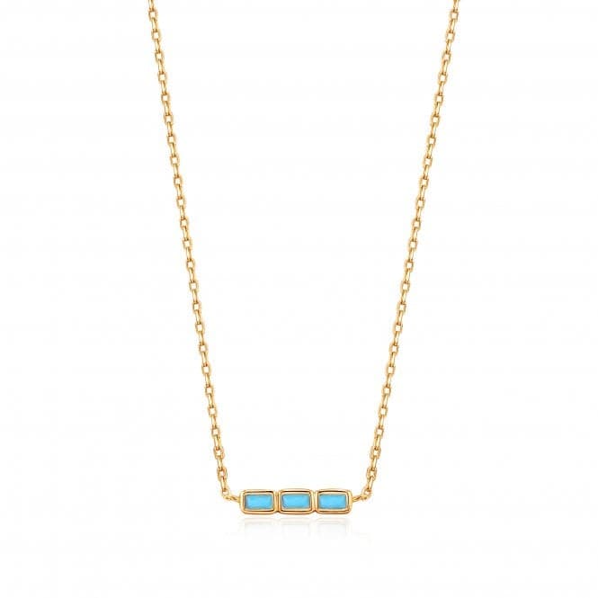 Gold Turquoise Bar Necklace N033 - 02GAnia HaieN033 - 02G
