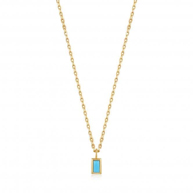 Gold Turquoise Drop Pendant Necklace N033 - 01GAnia HaieN033 - 01G