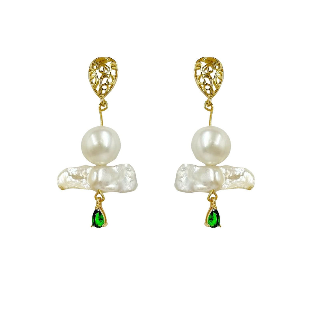 Gold Vermeil Baroque Pearl Drop Earrings