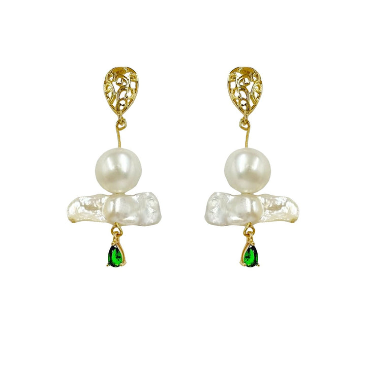 Gold Vermeil Baroque Pearl Drop Earrings