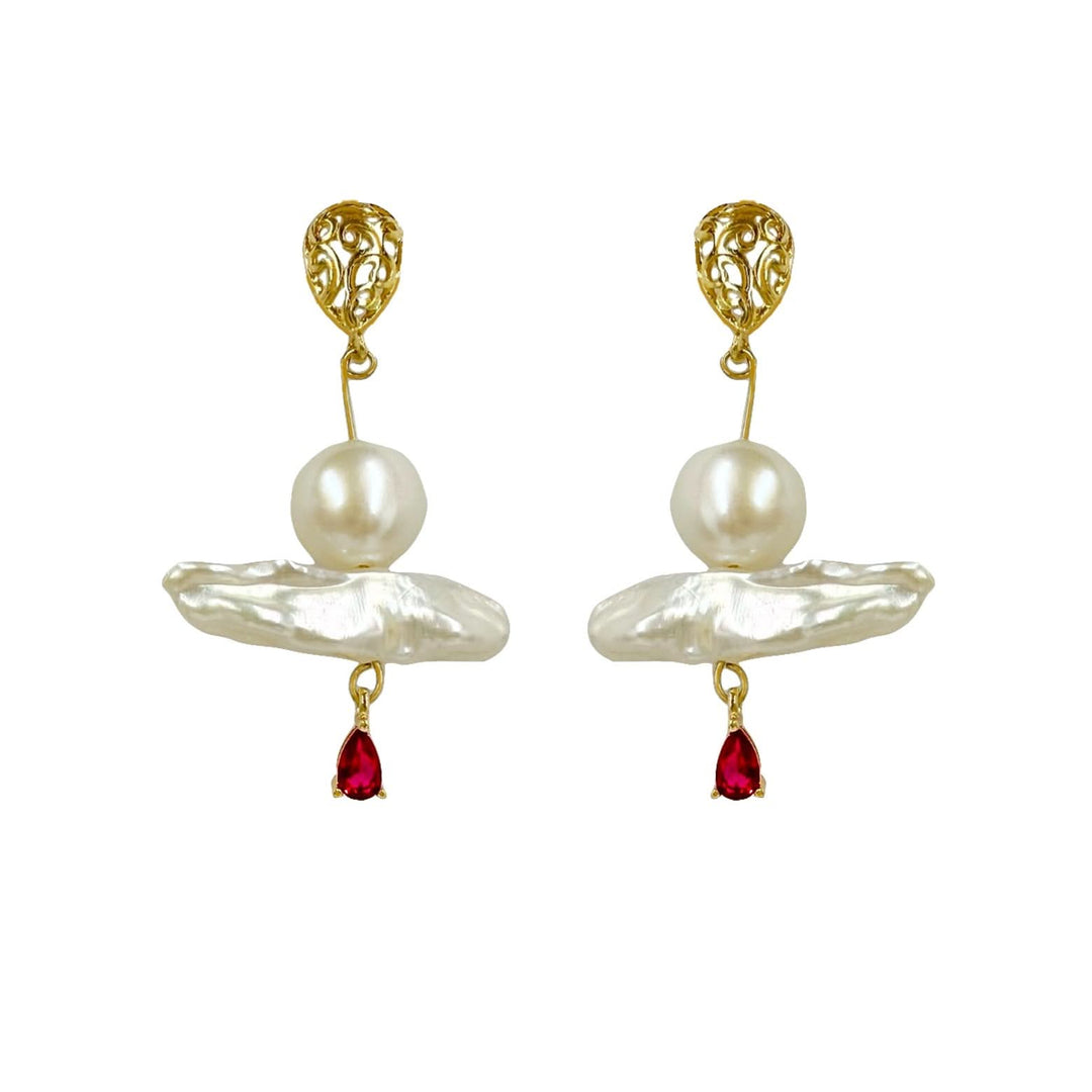 Gold Vermeil Baroque Pearl Drop Earrings