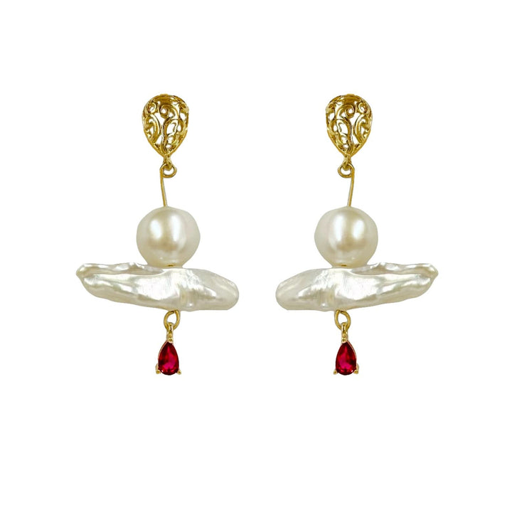 Gold Vermeil Baroque Pearl Drop Earrings