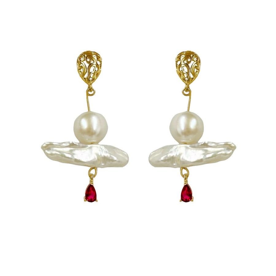 Gold Vermeil Baroque Pearl Drop Earrings