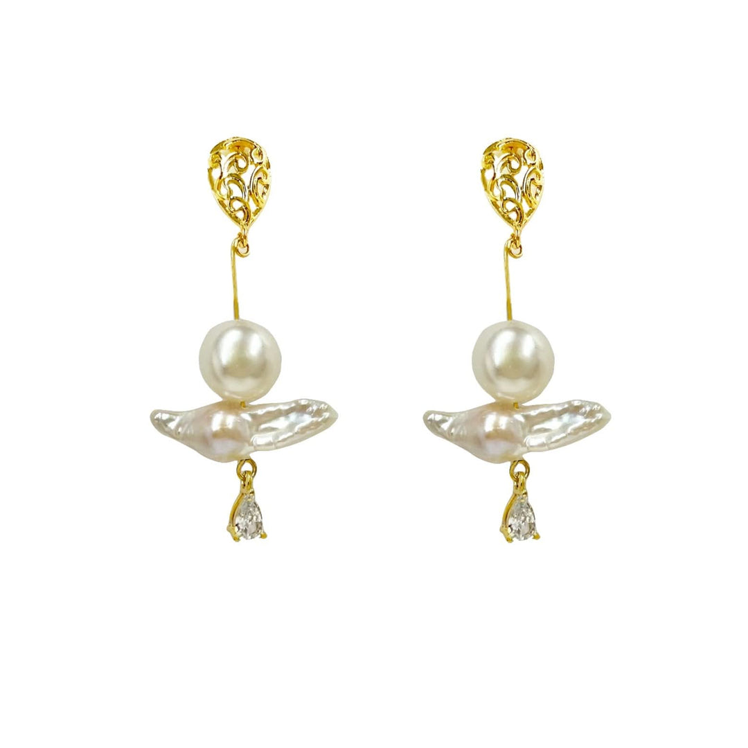 Gold Vermeil Baroque Pearl Drop Earrings