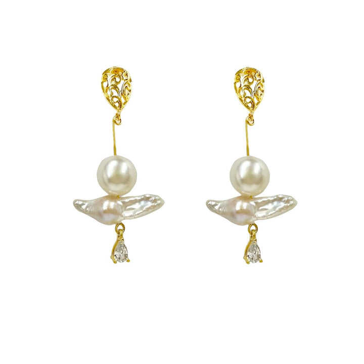 Gold Vermeil Baroque Pearl Drop Earrings