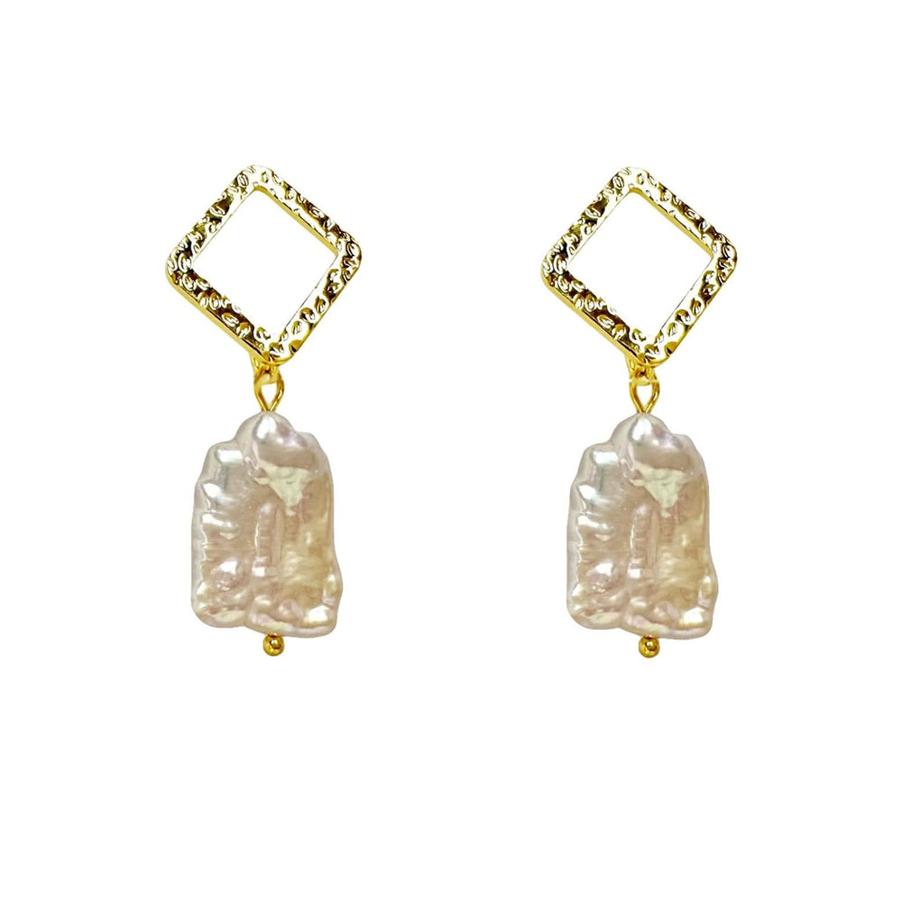 Gold Vermeil Baroque Pearl Drop Earrings