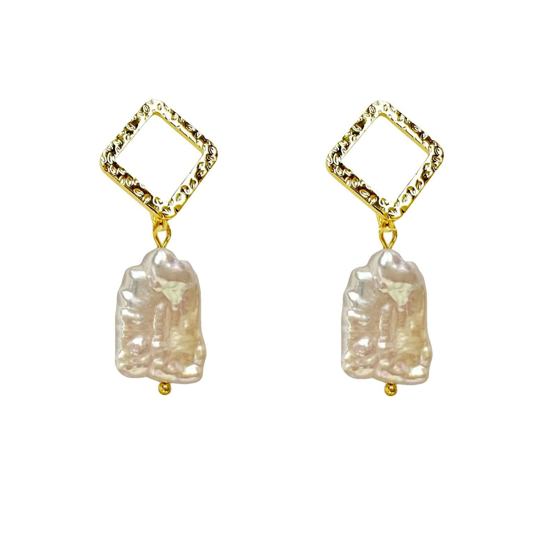 Gold Vermeil Baroque Pearl Drop Earrings